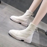 Fashion Martin Boots Women Mid Tube-White-1