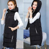 Korean Style Mid-Length Over-The-Knee Loose Waistcoat-Black-1