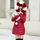 Fur-Trim Hooded Winter Coat for Women-1