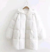 Hooded Insulated Winter Coat with Pockets-White-1