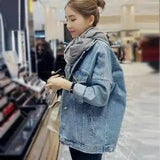 Women's Casual Denim Jacket-Light Blue-1