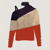 Elegant Zip-Front Cold Shoulder Top