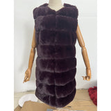 Faux Fur Long Vest Puffer Coat