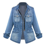 Stylish Plus Size Denim Jacket for Women - Versatile Casual Wear