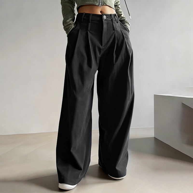 High-Waisted Pleated Wide-Leg Pants