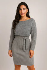 2PCS Stripe Top & Suspender Skirt Set