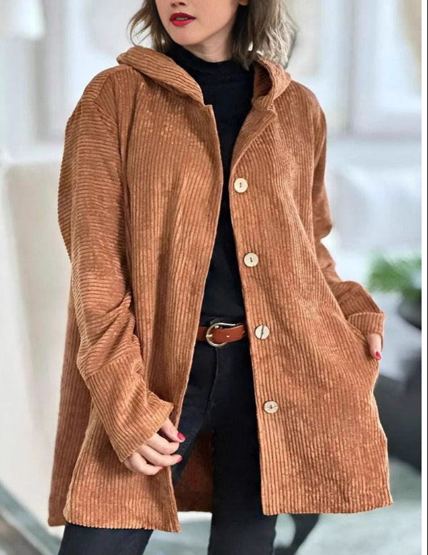 Cozy Corduroy Hooded Jacket