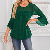 Ruffle Sparkle 3/4 Sleeve Top