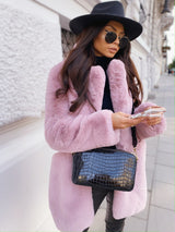 Chic Faux Fur Lapel Coat for Women