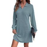 European And American Turtleneck Sheath Dress Women's Clothing