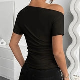 Y2K Ruched One Shoulder Top