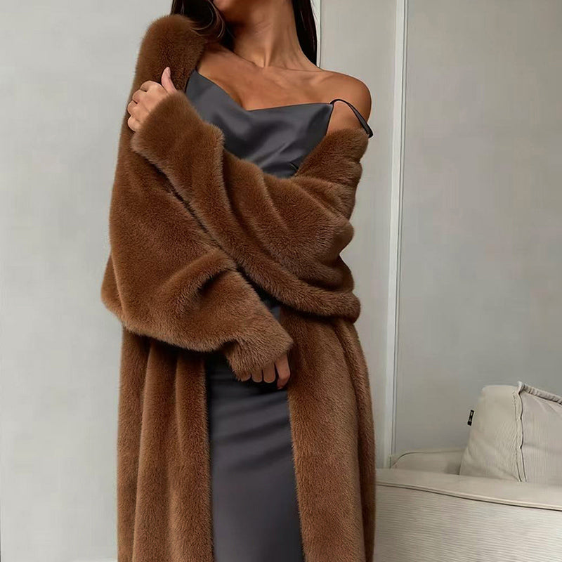 Furry Long Cardigan Duster Coat