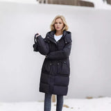 Elegant Over-the-Knee Puffer Coat – Cozy Winter Luxury-Black-3