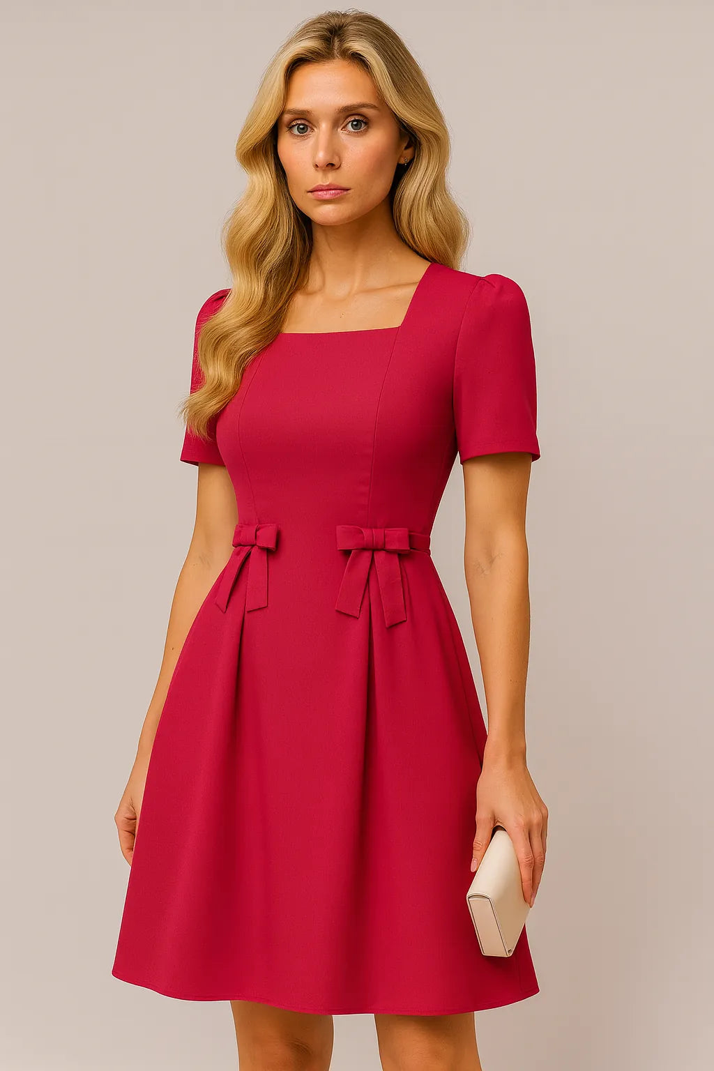 Elegant Bow Waist A-Line Dress