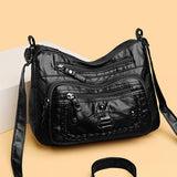 High-Grade Soft Leather Multi-Pocket Shoulder Bag