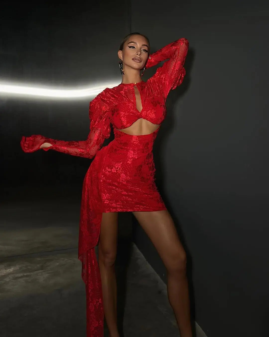 Cut Out Red Dress Isla