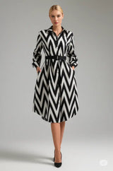 Slimming Striped Round Neck Dress