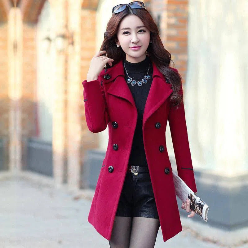 19 Autumn And Winter Korean Style Coat Double-breasted-14