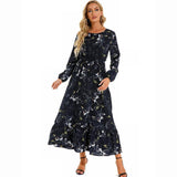 Sping Summer Bohemian Women Maxi Dress Casual Long-6-18