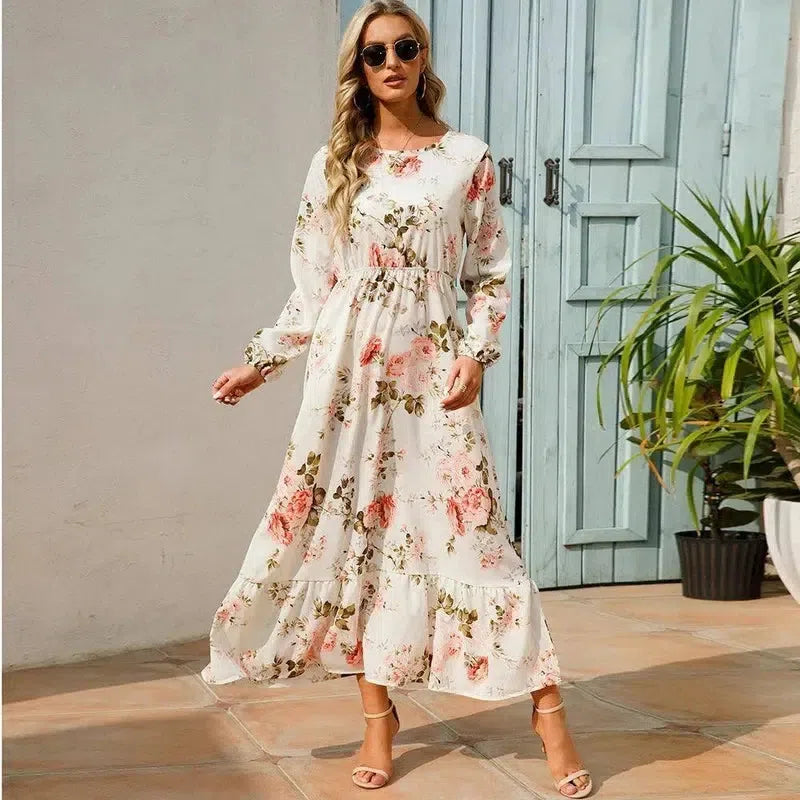 Sping Summer Bohemian Women Maxi Dress Casual Long-3