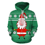 3d Snowman Digital Printing Christmas Sweater-Green With Red-3