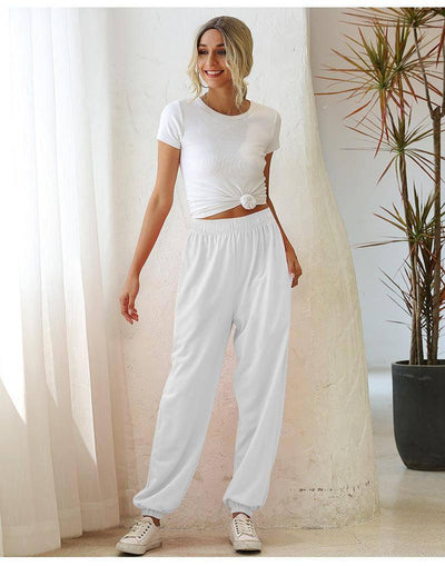 All-match Sweater Pants-White-11