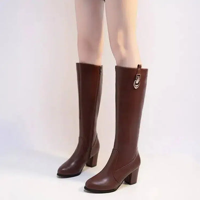 Autumn And Winter Thick Heel High Heel Pointed High Boots-1