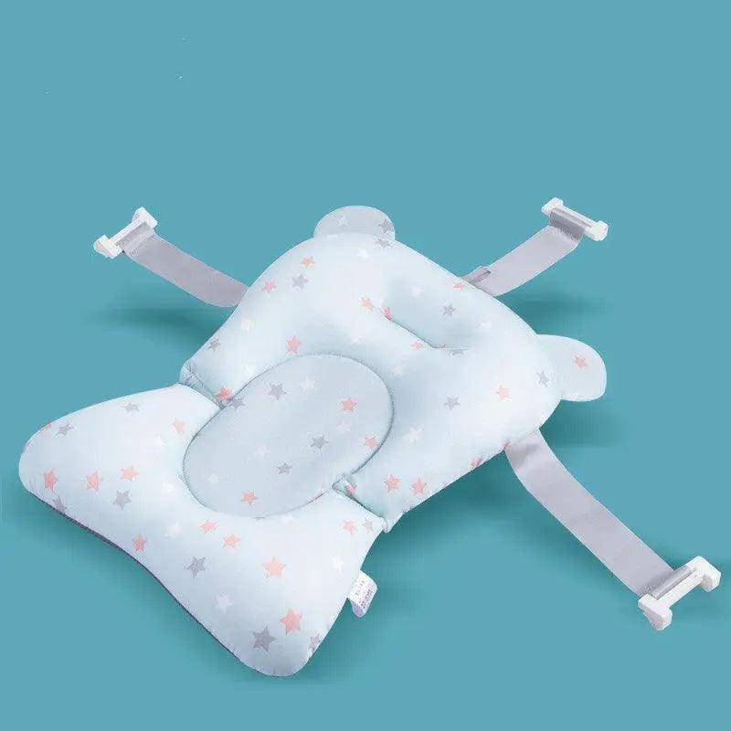 Baby Bath Seat Support Mat Foldable Baby Bath Tub Pad &-Lightbluestarbathmat-6