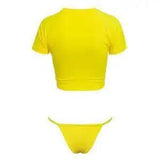 Stylish Women's Bikini Set - Bikinimi-Yellow-1