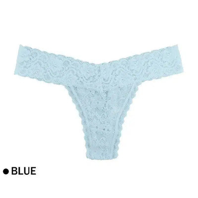 Briefs Lingerie Underwear Low Waist Panties For Women-Blue-8