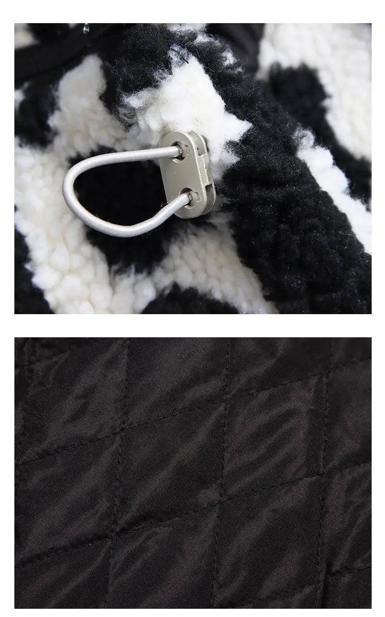 Camouflage Panda Cow Spotted Lamb Wool Coat Men And Women-7