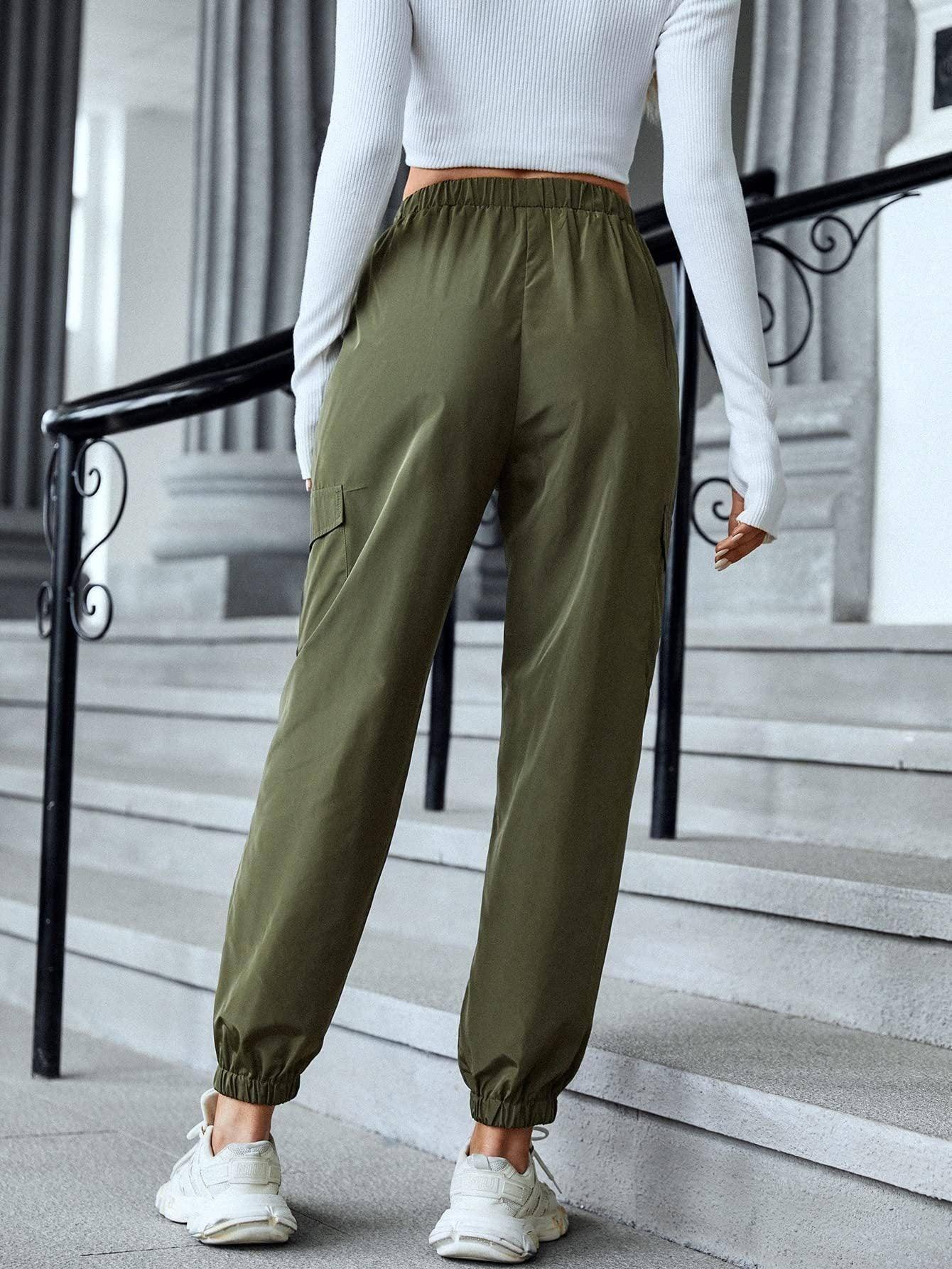 Cargo Pants Fashion Casual Multi-pocket Elastic Waist Pencil-4