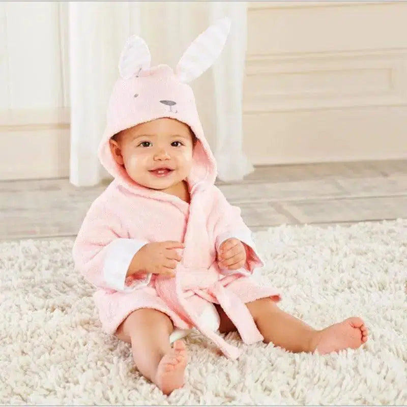 Cartoon Cute Animal Modeling Baby Bath Towels Baby Bathrobes-Pinkbunny-11