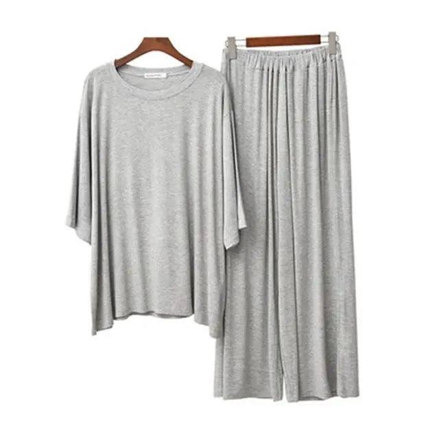 Chic Lavender Loungewear Set - Comfy & Stylish-GRAY-9