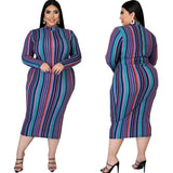 Chic Plus-Size Tiger Print Dress: Style & Comfort-Striped-10