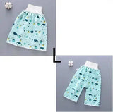 Cotton and bamboo fiber Baby diaper skirt-BlueSuit-23