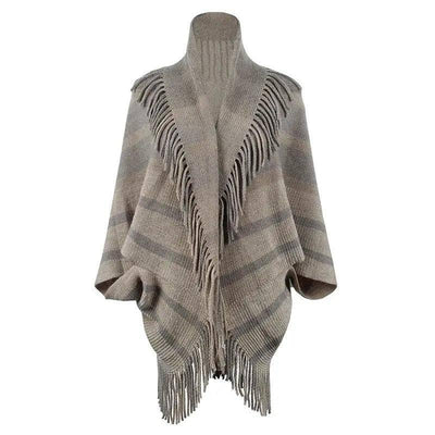 Cross-border Foreign Trade Tassel Inverness Female-Khaki-6