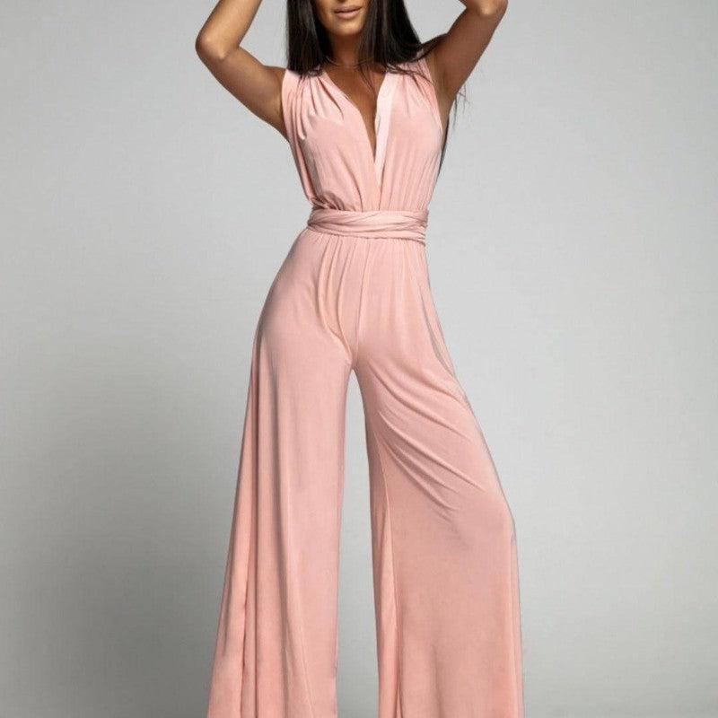Deep V-neck Sleeveless Backless Siamese Suit 2XL / Skin Color-2
