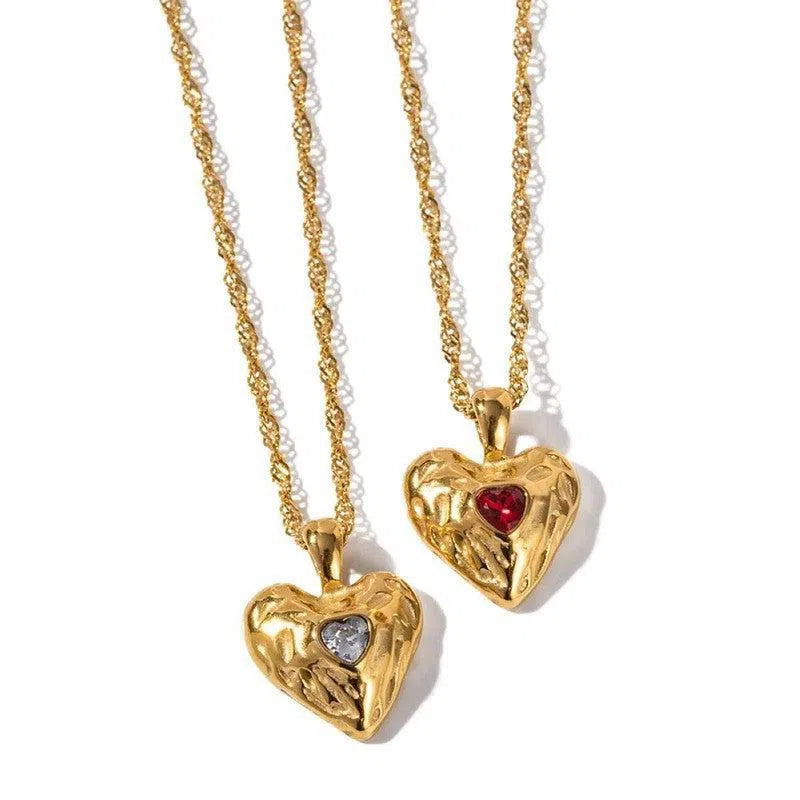 Alloy Heart-shaped Necklace With Diamond Fashion INS Style Necklace Love Valentine's Day-4