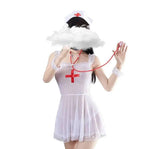 Lingerie Nurse Uniform Nightdress-White-2