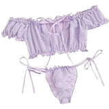 European and American Erotic Lingerie Sexy Women's Strapless-LightPurple-8