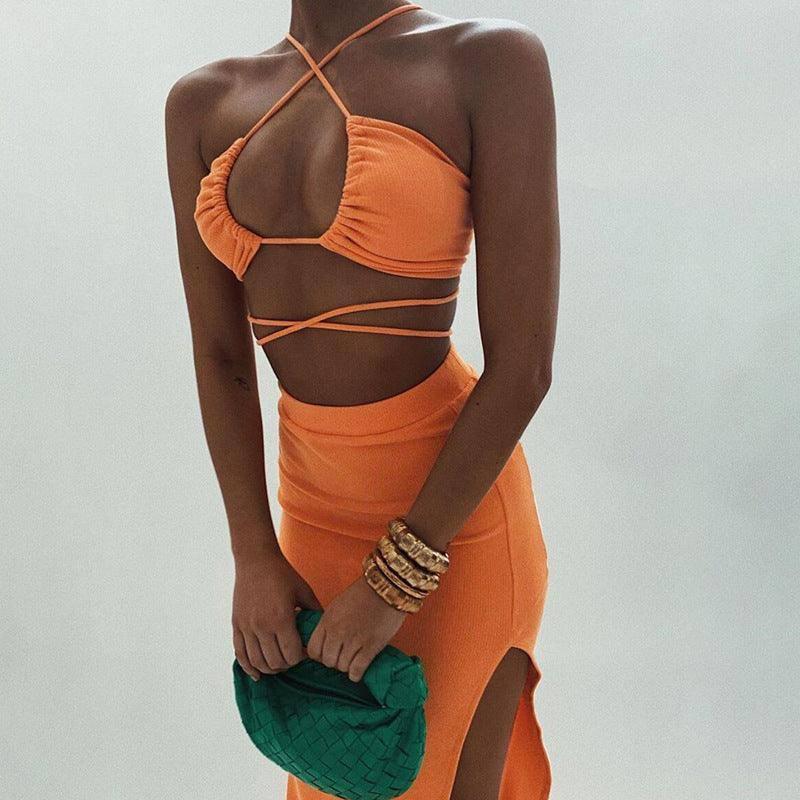 European And American Style Summer Women's Clothing Sexy-Orange-2