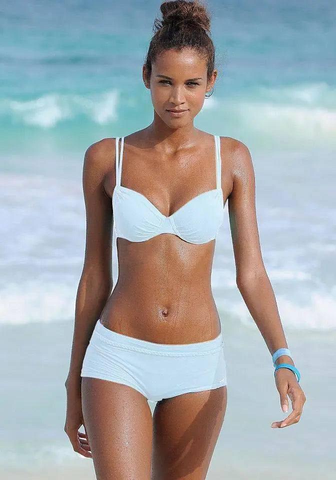 European And Beautiful Sexy Split Bikini-White-1