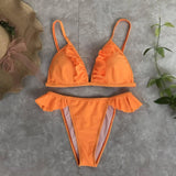 Explosive ruffled bikini-Orange-6