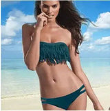 Fashion bra swimwear bikinis tassel female spa tourism suit-Goinggreen-6