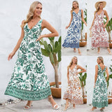 Fashion Floral Print V-neck Dress Summer Sexy Slim Fit-1