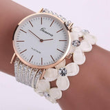 Fashion Geneva Flowers Watches Women Dress Elegant Quartz-White-1