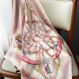 Fashion Pattern Silk Scarf Spring And Autum-Pink-6