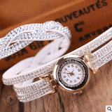 Fashion watch ladies fashion watch, diamond twisted pu belt winding fashion watch-2