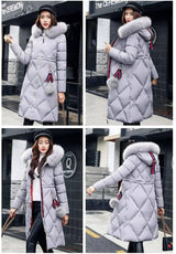 Fashionable Women's Over-the-knee Long Fur Collar Quilted-2